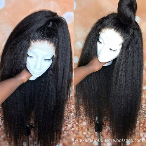 Wholesale 13X4 HD Lace Frontal Wigs Long Hair Brazilian Kinky Straight Glueless Cheap Frontal Wigs for Black Women